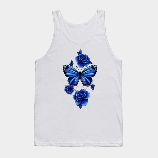 Metamorphosis blue butterfly Tank Top by eternalshadeart